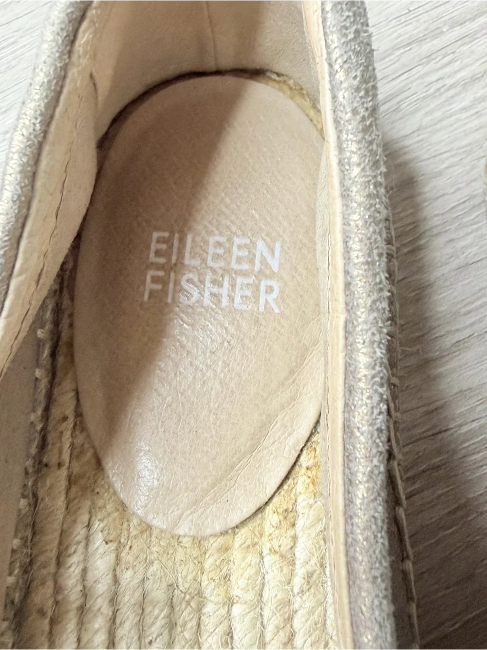 Eileen Fisher Bali Flats Espadrille Size 7 Women’s Metallic Casual